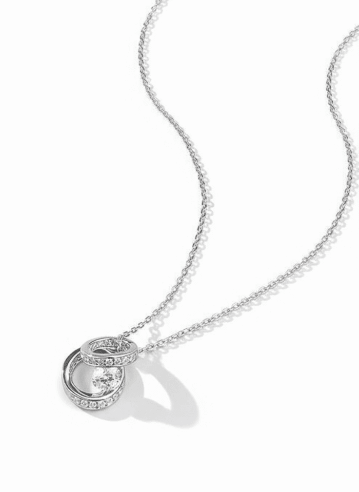 Luxury silfurhálsmen með cubric zirconia gimsteinum