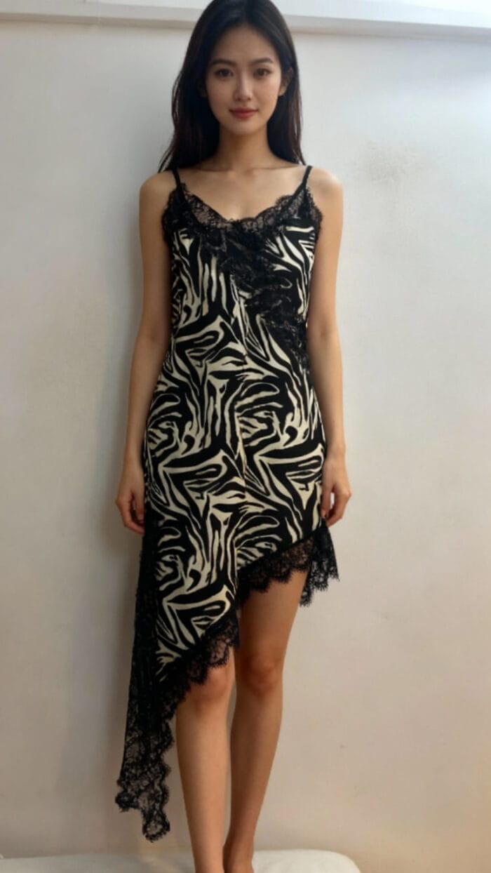 Blúndu zebra kjóll