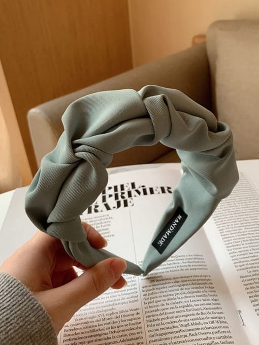 Ice-blue-Vintage-fabric-Wide-pleated-Hair-Barrette-Multi-Color-Optional